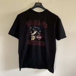 Harley-Davidson Richmond VA T-Shirt Mens XL Black Skull Eagle Motorcycle US Flag